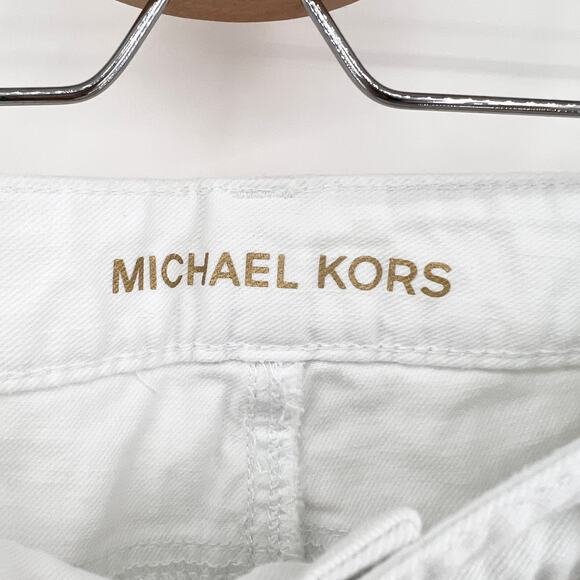 Michael Kors US 4 Womens White Distressed Low Rise Izzy Cropped Skinny Jeans - Picture 10 of 14